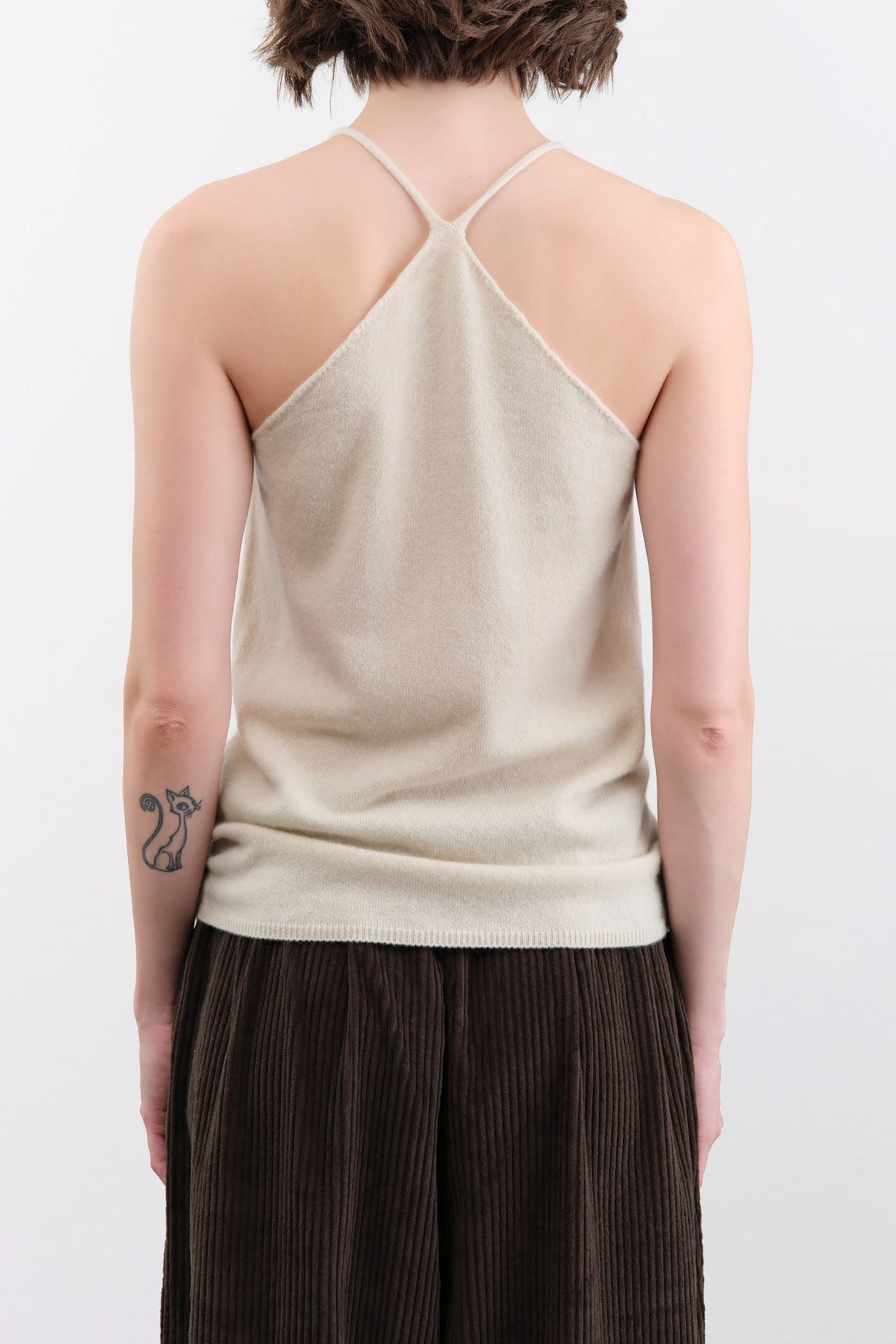 Evam Eva Apparel Womens Blouses Cashmere Camisole in Kinari