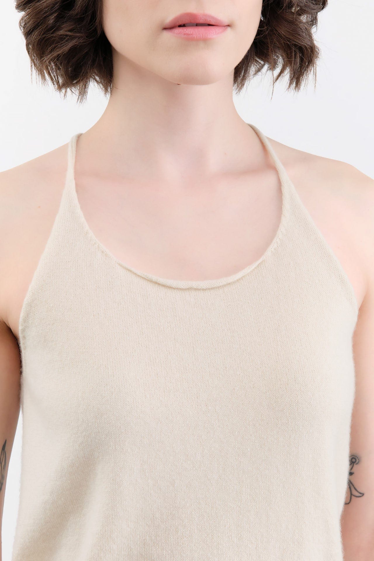 Evam Eva Apparel Womens Blouses Cashmere Camisole in Kinari