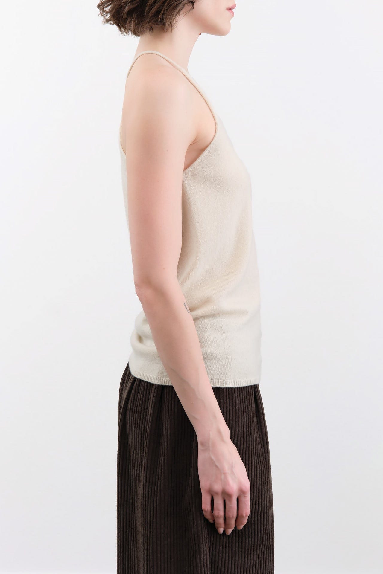 Evam Eva Apparel Womens Blouses Cashmere Camisole in Kinari