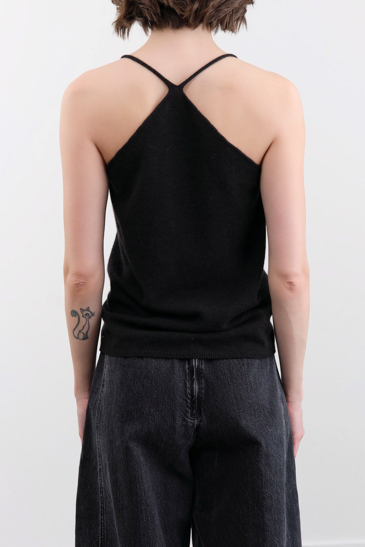 Evam Eva Apparel Womens Blouses Cashmere Camisole in Sumi
