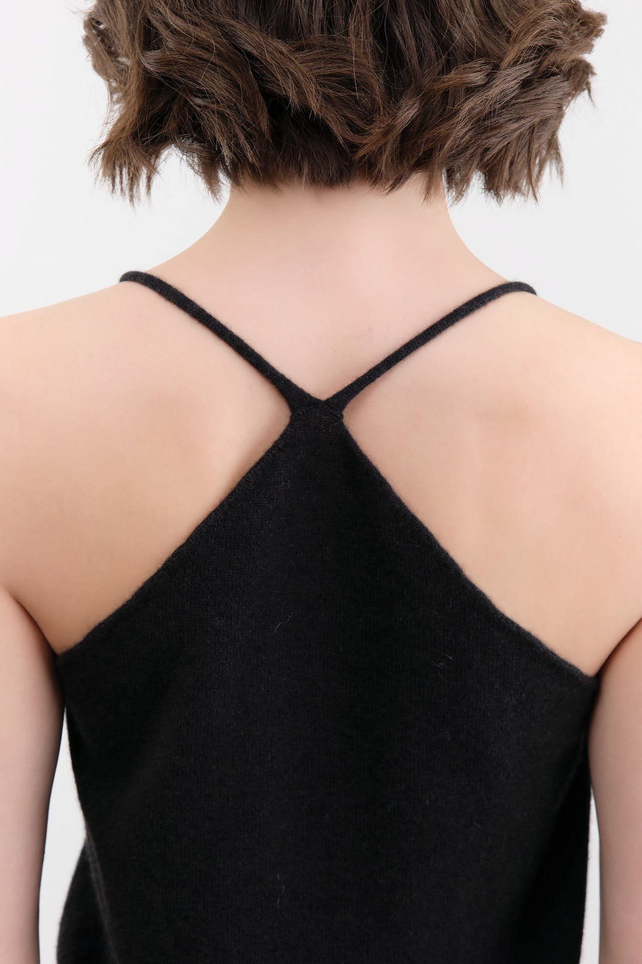 Evam Eva Apparel Womens Blouses Cashmere Camisole in Sumi