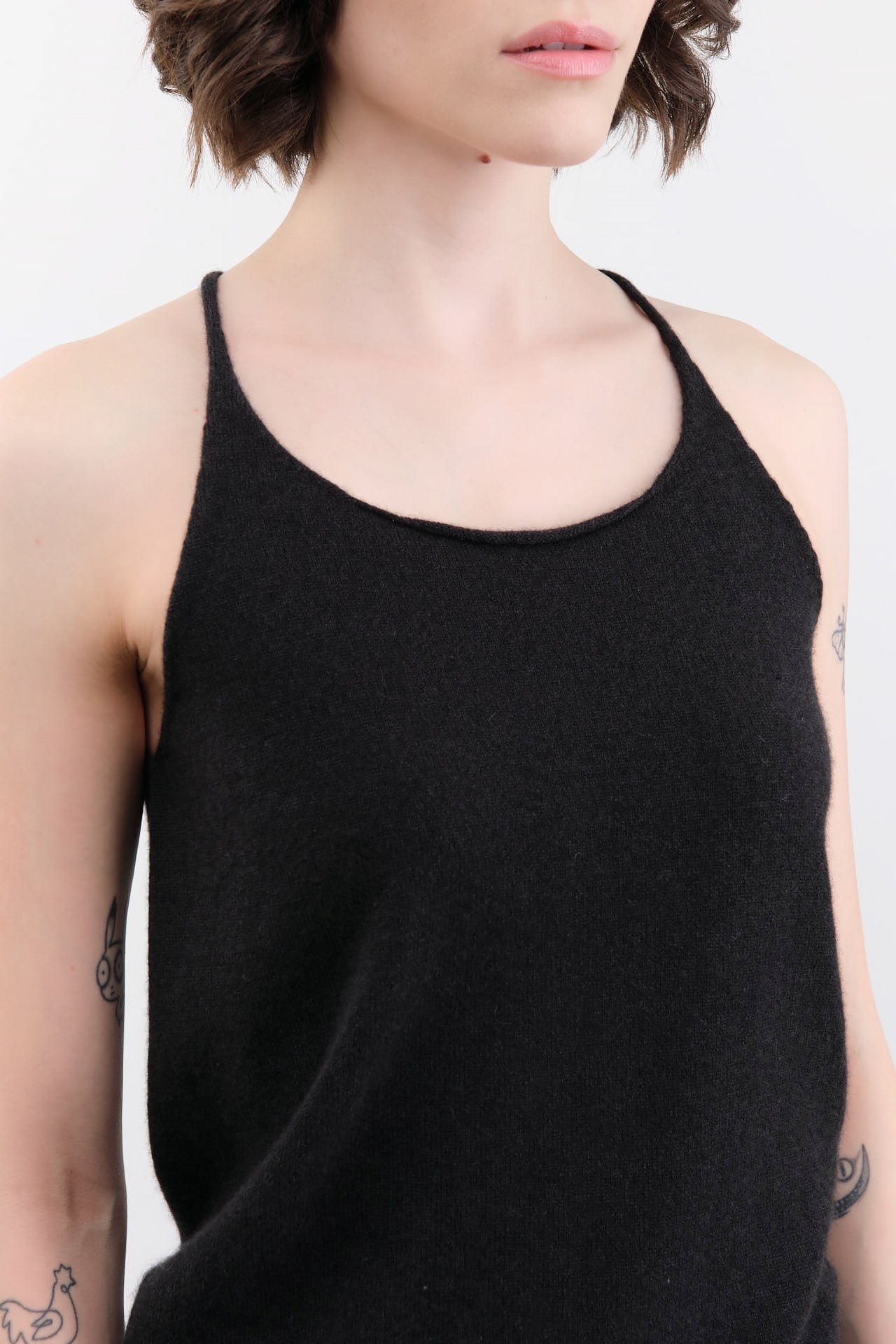 Evam Eva Apparel Womens Blouses Cashmere Camisole in Sumi