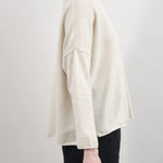 Evam Eva Apparel Womens Sweaters Cashmere High Neck Pullover Sweater in Ivory