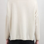 Evam Eva Apparel Womens Sweaters Cashmere High Neck Pullover Sweater in Ivory
