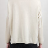 Evam Eva Apparel Womens Sweaters Cashmere High Neck Pullover Sweater in Ivory