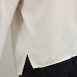 Evam Eva Apparel Womens Sweaters Cashmere High Neck Pullover Sweater in Ivory