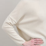 Evam Eva Apparel Womens Sweaters Cashmere High Neck Pullover Sweater in Ivory