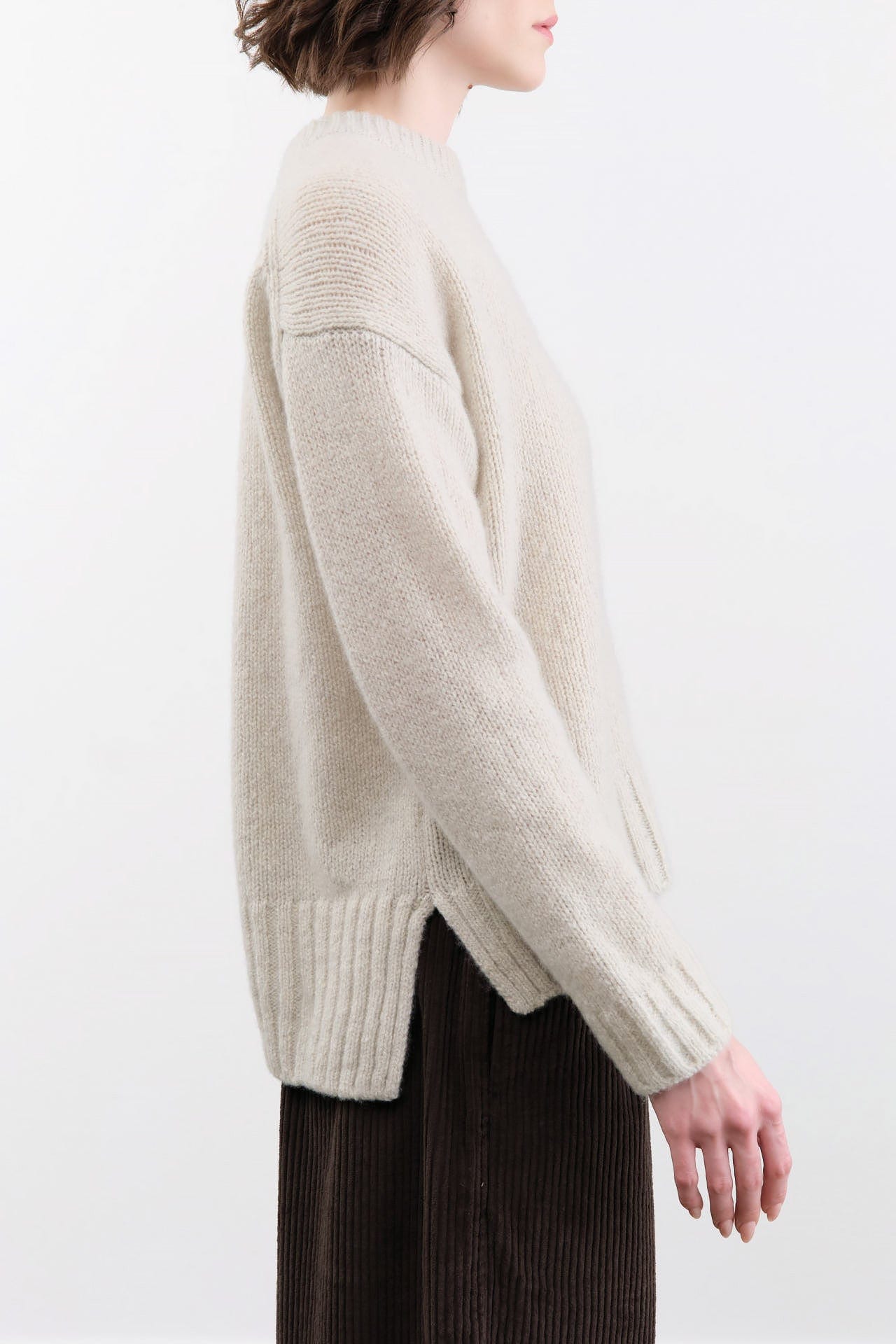 Evam Eva Apparel Womens Sweaters Cashmere Pullover in Ivory
