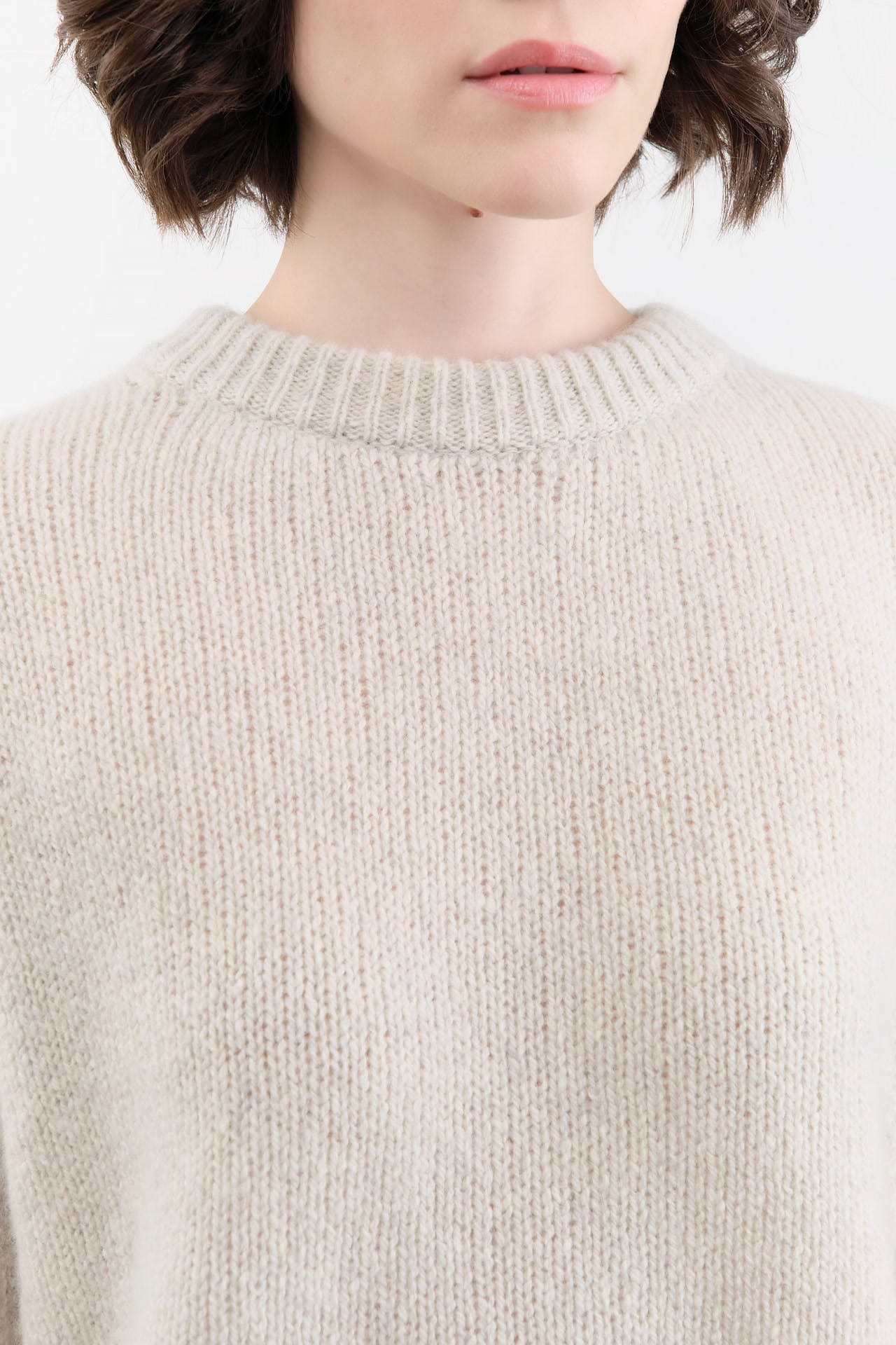 Evam Eva Apparel Womens Sweaters Cashmere Pullover in Ivory