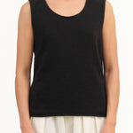 Evam Eva Apparel Womens Sweaters Cashmere Sleeveless in Sumi