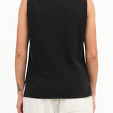 Evam Eva Apparel Womens Sweaters Cashmere Sleeveless in Sumi
