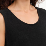 Evam Eva Apparel Womens Sweaters Cashmere Sleeveless in Sumi