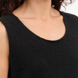 Evam Eva Apparel Womens Sweaters Cashmere Sleeveless in Sumi