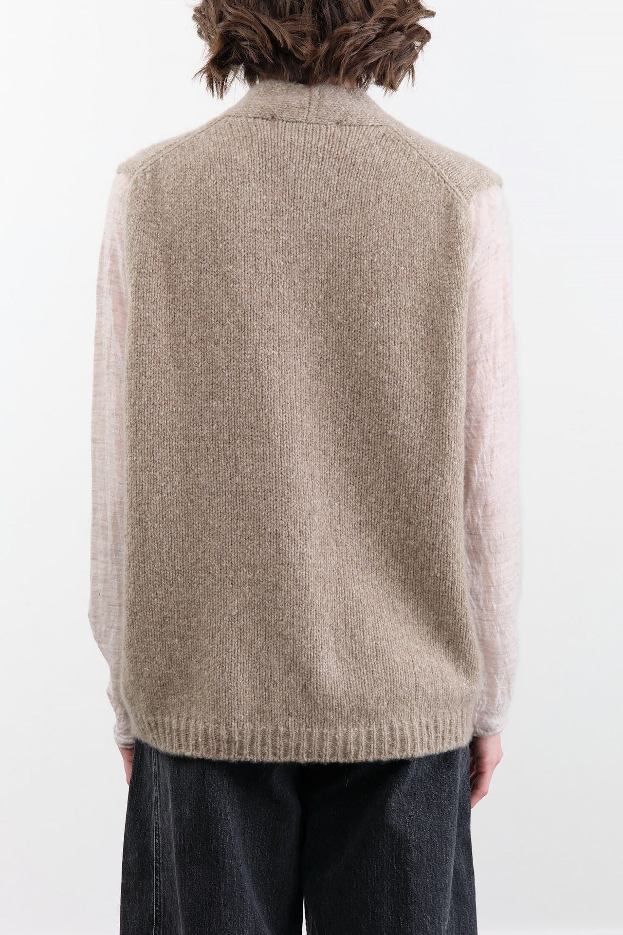 Evam Eva Apparel Womens Sweaters Cashmere Vest in Mocha
