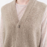 Evam Eva Apparel Womens Sweaters Cashmere Vest in Mocha