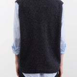 Evam Eva Apparel Womens Sweaters Cashmere Vest in North Sea