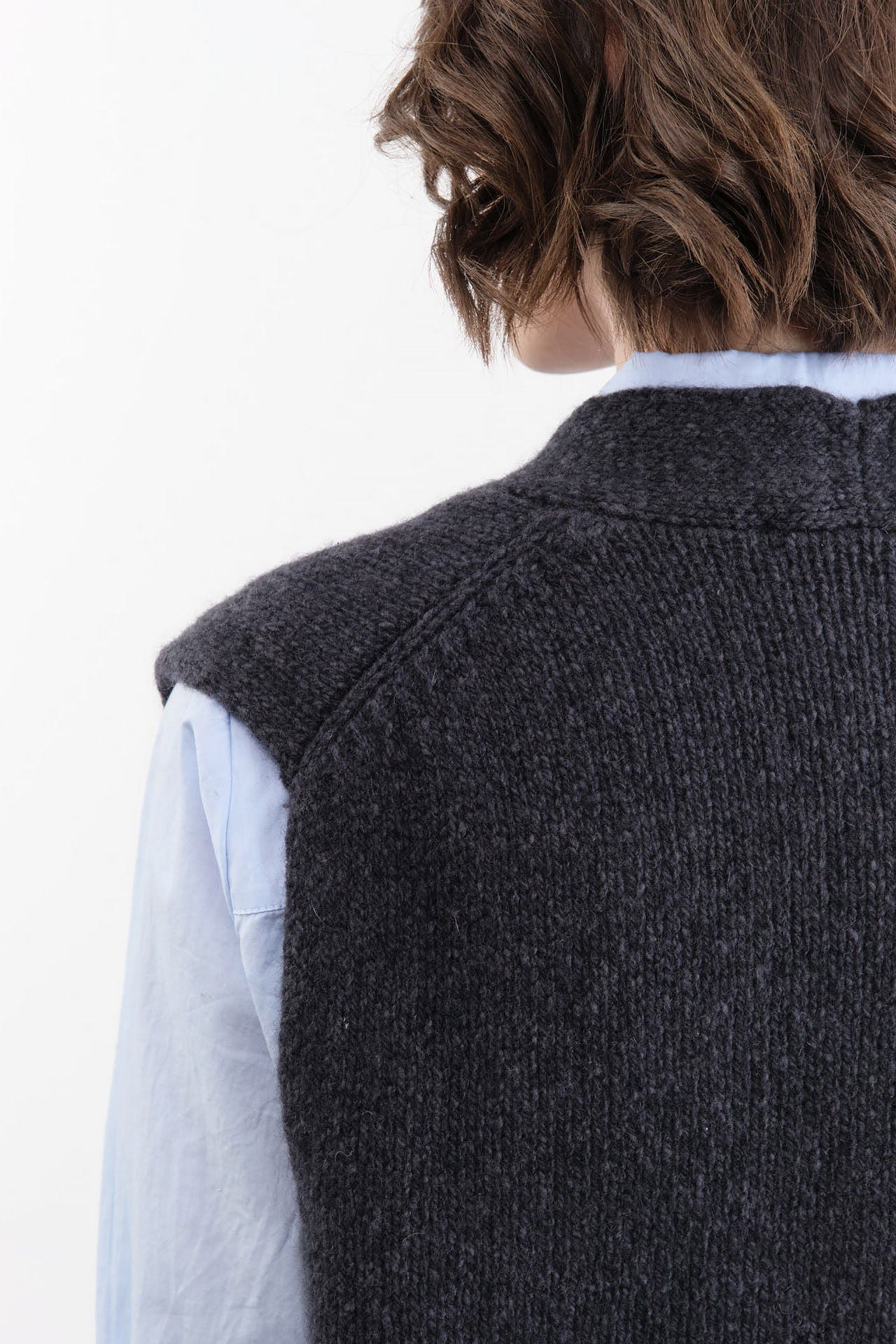 Evam Eva Apparel Womens Sweaters Cashmere Vest in North Sea