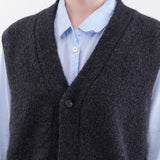 Evam Eva Apparel Womens Sweaters Cashmere Vest in North Sea