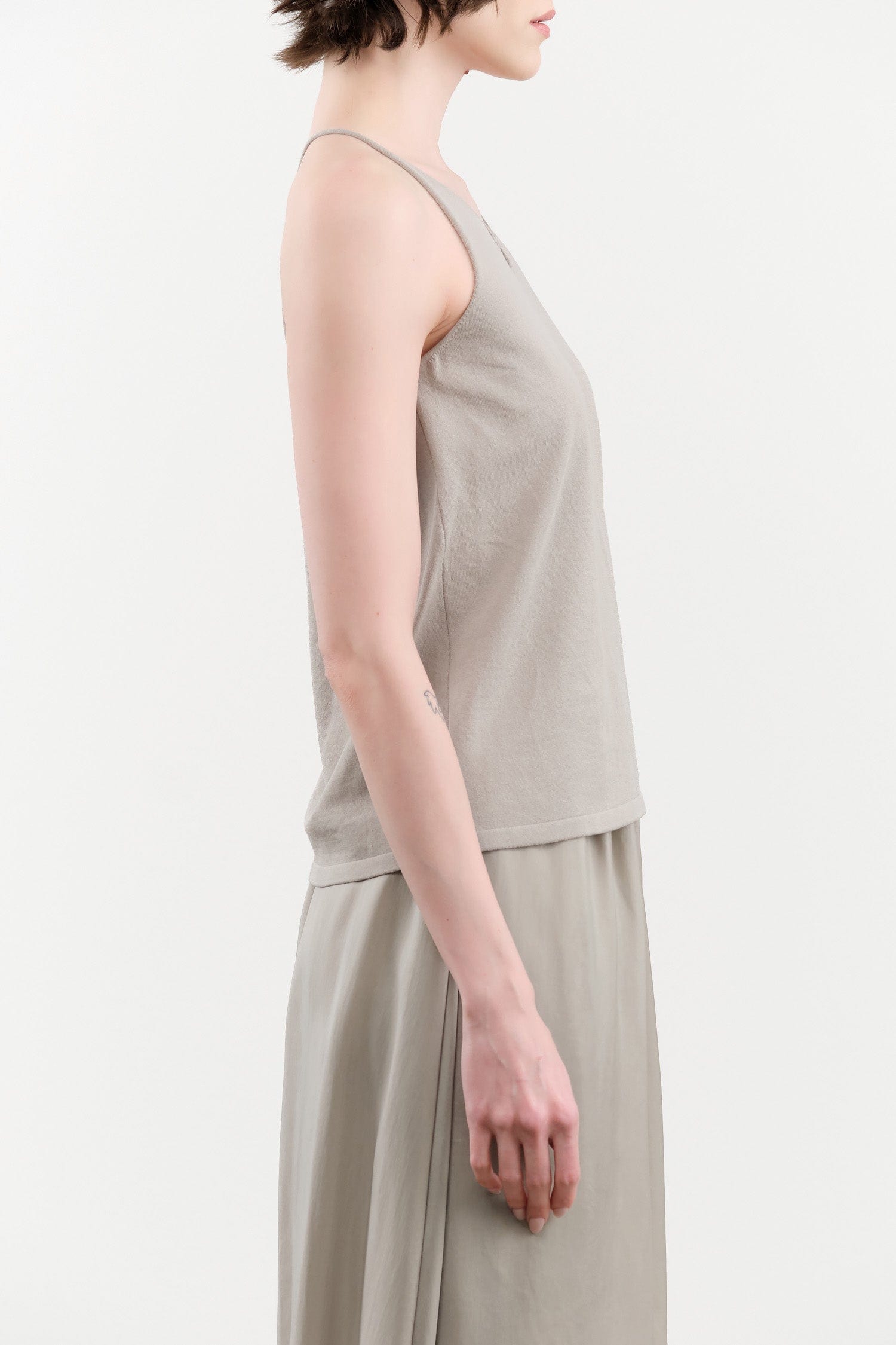 Evam Eva Apparel Womens Blouses Cotton Camisole in Grege