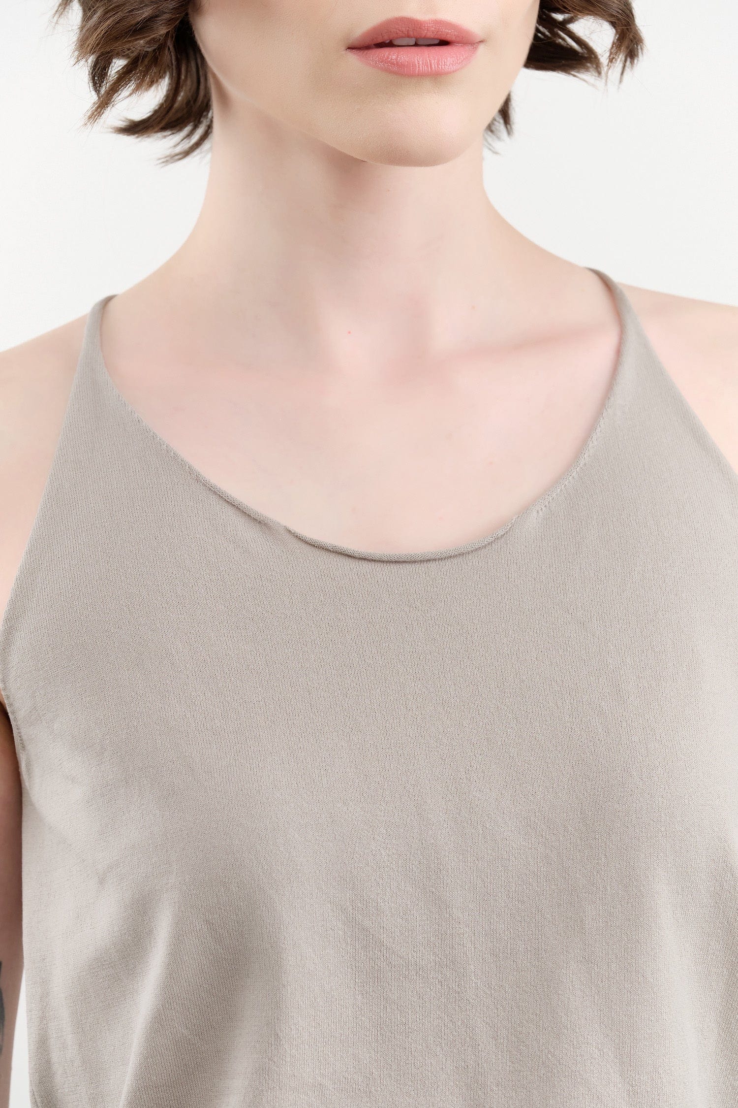 Evam Eva Apparel Womens Blouses Cotton Camisole in Grege