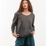 Evam Eva Apparel Womens Sweaters Cotton Pullover Blue Gray / 1