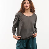 Evam Eva Apparel Womens Sweaters Cotton Pullover Blue Gray / 1