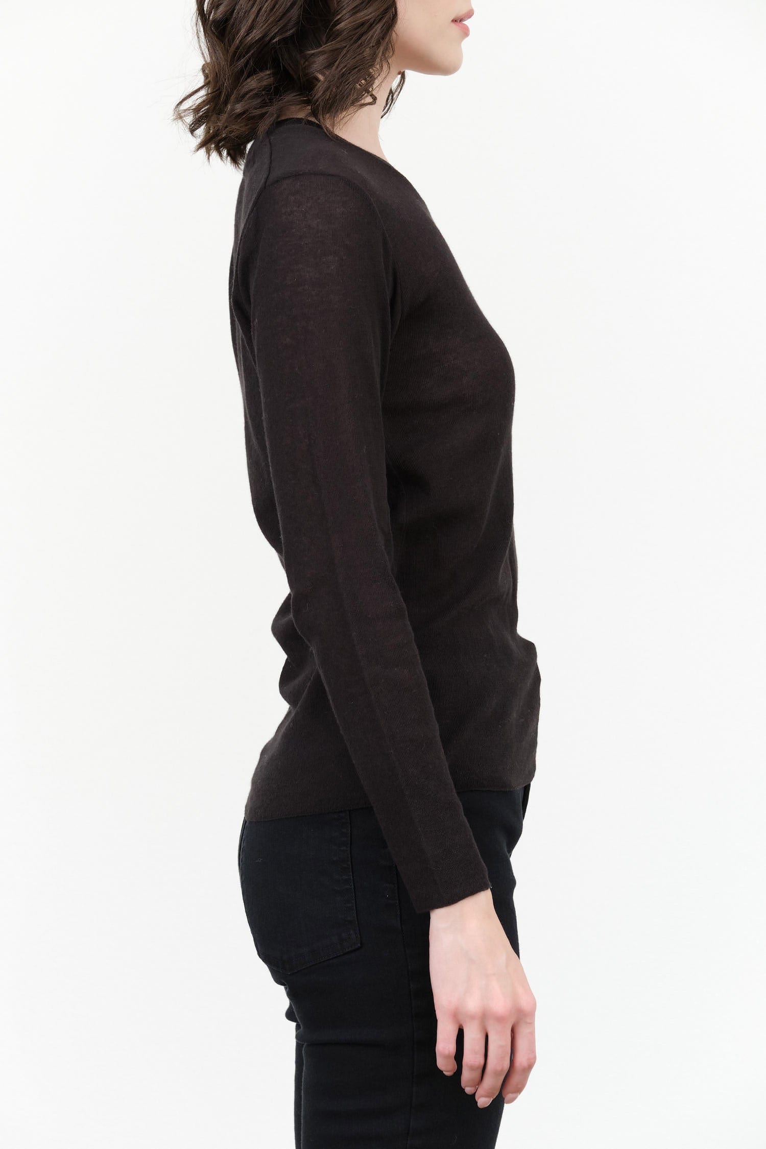 Evam Eva Apparel Womens Sweaters Cotton Pullover in Sumi