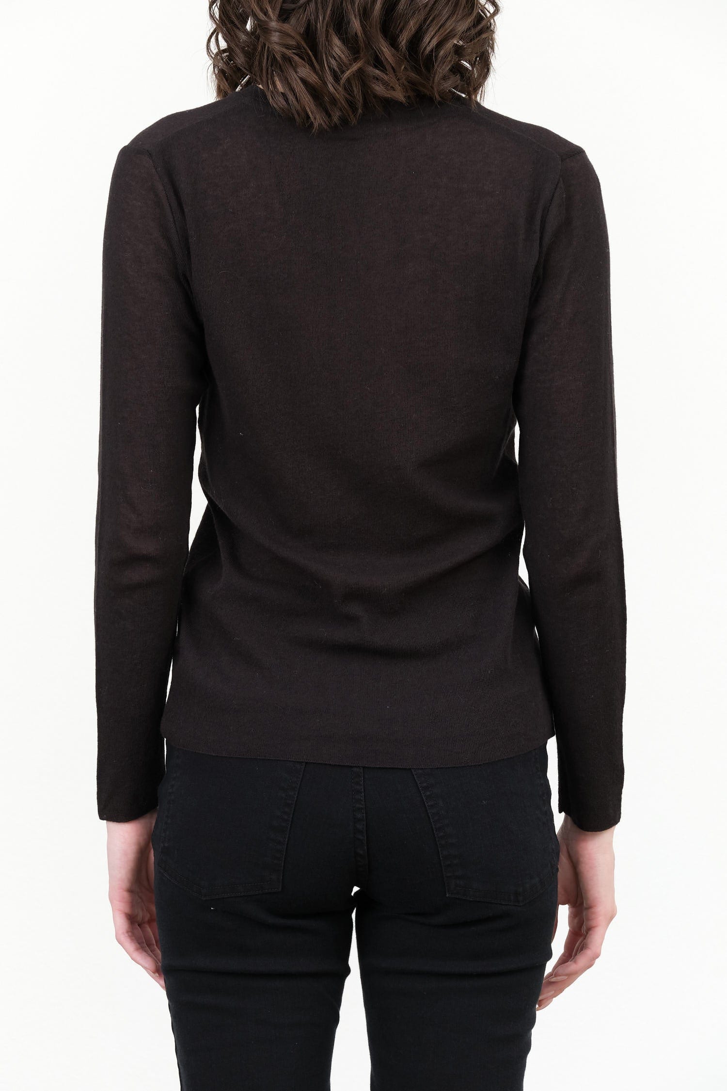 Evam Eva Apparel Womens Sweaters Cotton Pullover in Sumi