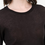 Evam Eva Apparel Womens Sweaters Cotton Pullover in Sumi
