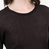 Evam Eva Apparel Womens Sweaters Cotton Pullover in Sumi