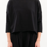 Evam Eva Apparel Womens Sweaters Cotton Wide Pullover in Sumi