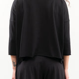 Evam Eva Apparel Womens Sweaters Cotton Wide Pullover in Sumi