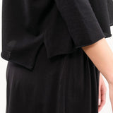 Evam Eva Apparel Womens Sweaters Cotton Wide Pullover in Sumi