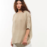 Evam Eva Apparel Womens Sweaters Linen Pullover in Amber Amber / One Size