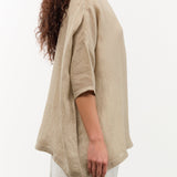 Evam Eva Apparel Womens Sweaters Linen Pullover in Amber Amber / One Size