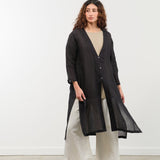 Evam Eva Apparel Womens Sweaters Linen Robe Sumi / One Size