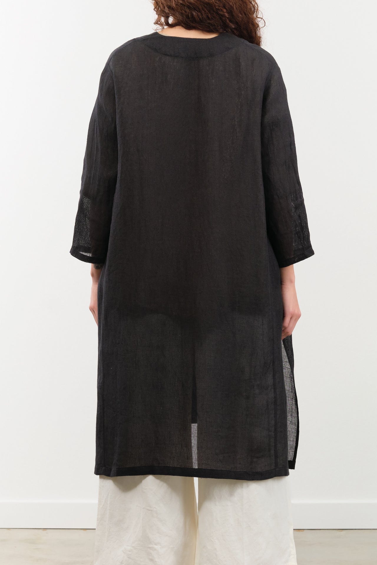 Evam Eva Apparel Womens Blouses Linen Robe Sumi / One Size