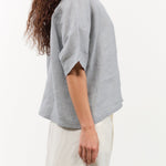Evam Eva Apparel Womens Sweaters Linen Stitches Pullover in Fog Fog / One Size
