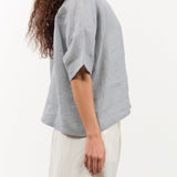 Evam Eva Apparel Womens Sweaters Linen Stitches Pullover in Fog Fog / One Size