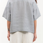 Evam Eva Apparel Womens Sweaters Linen Stitches Pullover in Fog Fog / One Size