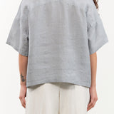 Evam Eva Apparel Womens Sweaters Linen Stitches Pullover in Fog Fog / One Size