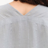 Evam Eva Apparel Womens Sweaters Linen Stitches Pullover in Fog Fog / One Size
