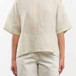 Evam Eva Apparel Womens Sweaters Linen Stitches Pullover in Ivory Ivory / One Size