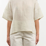 Evam Eva Apparel Womens Sweaters Linen Stitches Pullover in Ivory Ivory / One Size