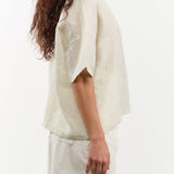Evam Eva Apparel Womens Sweaters Linen Stitches Pullover in Ivory Ivory / One Size