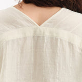 Evam Eva Apparel Womens Sweaters Linen Stitches Pullover in Ivory Ivory / One Size