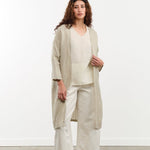 Evam Eva Apparel Womens Sweaters Linen Stitches Robe Grege / One Size