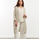 Evam Eva Apparel Womens Sweaters Linen Stitches Robe Grege / One Size