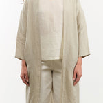 Evam Eva Apparel Womens Sweaters Linen Stitches Robe Grege / One Size