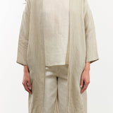 Evam Eva Apparel Womens Sweaters Linen Stitches Robe Grege / One Size